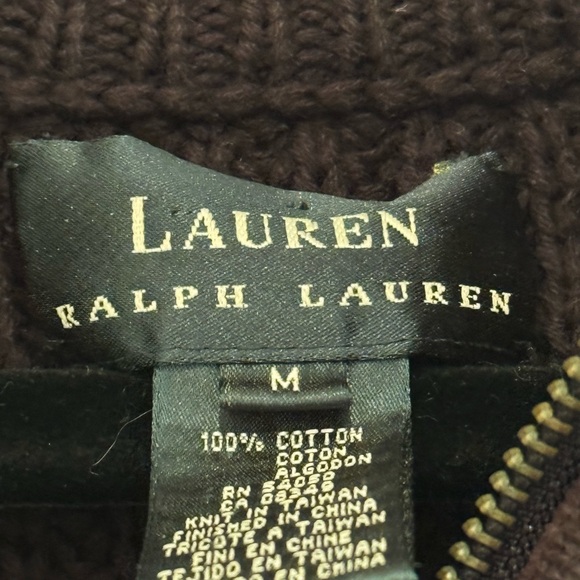black LAUREN by RALPH LAUREN black knit quarter zip sweater. Nwot.Size M.unisex - Picture 3 of 4